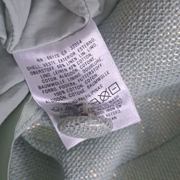 Maeve Anthropologie Shift Dress Women 14 Mint Metallic Green Linen Mentha Cutout - Picture 7 of 15